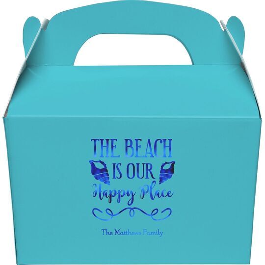 The Beach Is Our Happy Place Gable Favor Boxes